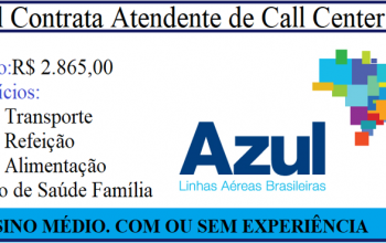 AZUL CONTRATA ATENDENTE DE CALL CENTER para nível médio.